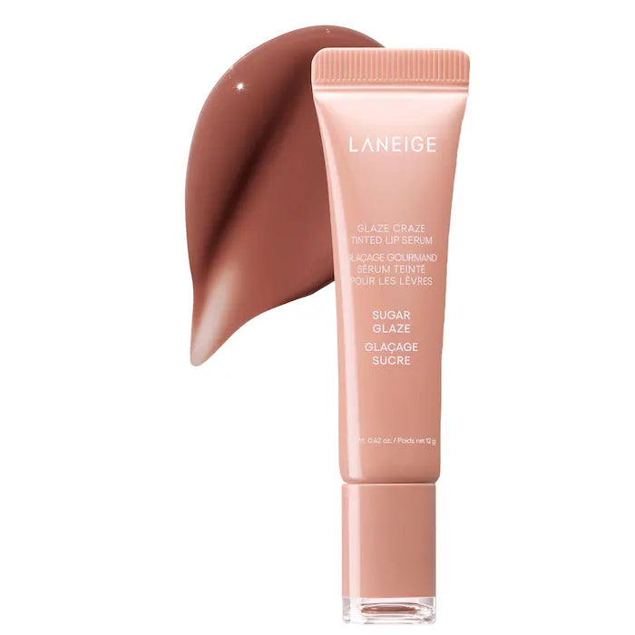 LANEIGE Labial Glaze Craze Tinted Polypeptide Lip Serum - Hydrating Plumping Lip Treatment for Dry Lips, Perfect for Daily Moisture & Night Care