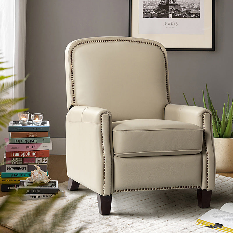 Claudia Genuine Leather Cigar Glider Recliner Chair - Premium Leather Rocking Recliner for Living Room, Nursery & Relaxation | Comfortable Gliding Motion for Nursing Mothers & Seniors