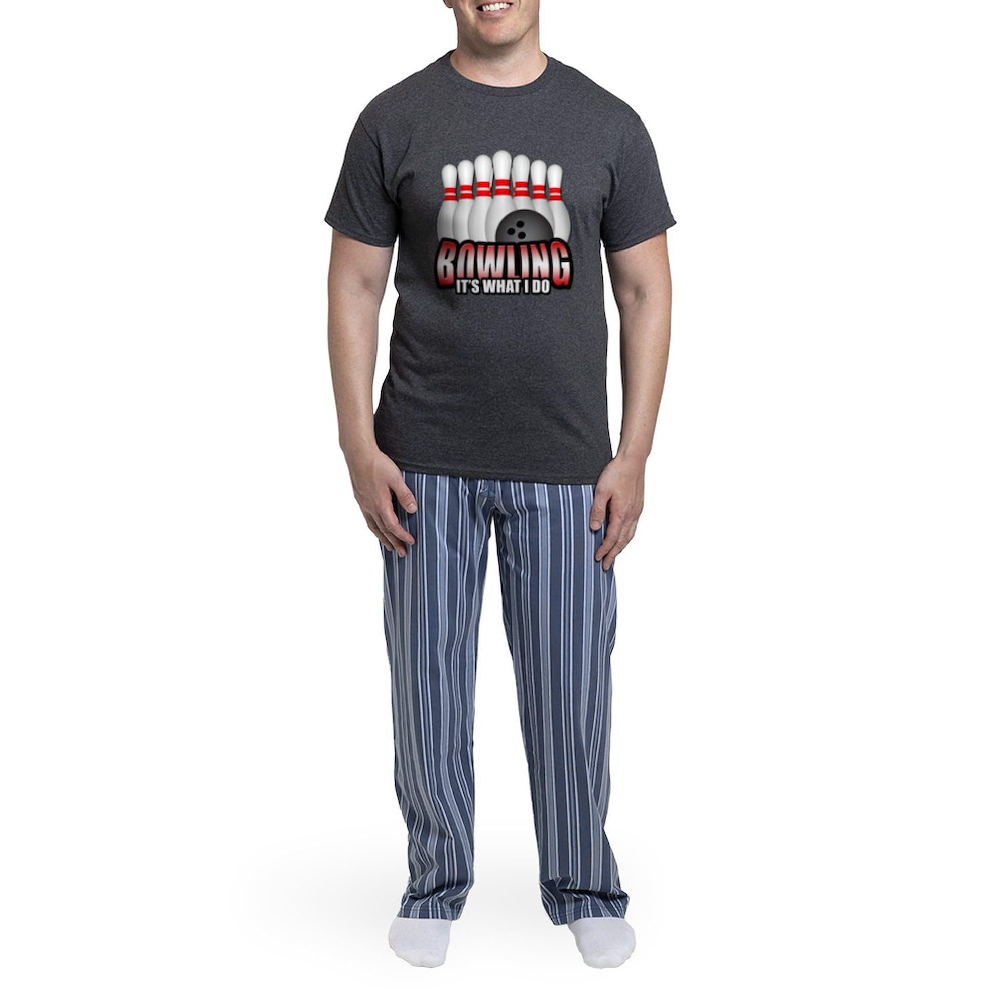 Bowling It's What I Do - Men's Charcoal Novelty Pajama Set | Comfortable Sleepwear for Bowling Enthusiasts | Perfect Gift for Bowlers, Lounge Wear & Casual Sleep