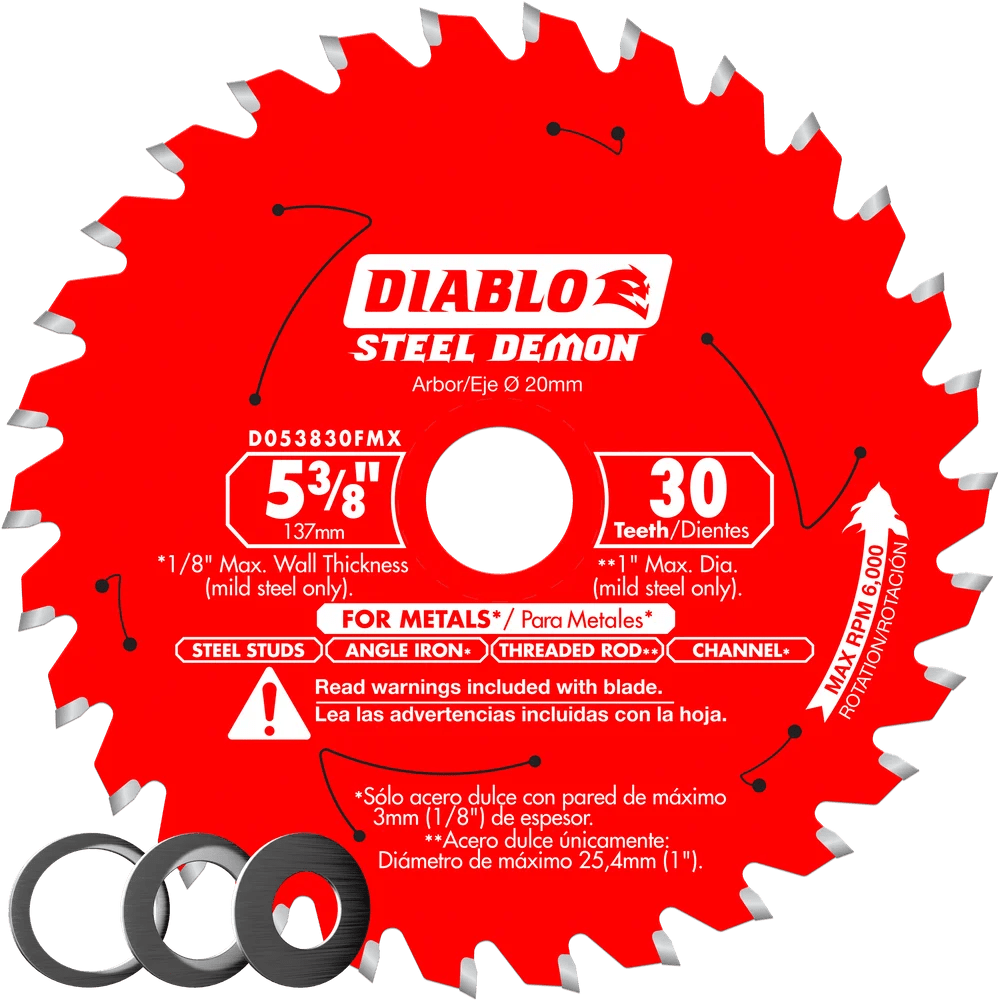 5-3/8 Inch 30-Tooth Carbide Tipped Metal Cutting Saw Blade - 10 Pack | Perfect for Steel, Aluminum & Pipe Cutting | DIY & Professional Metalworking Projects