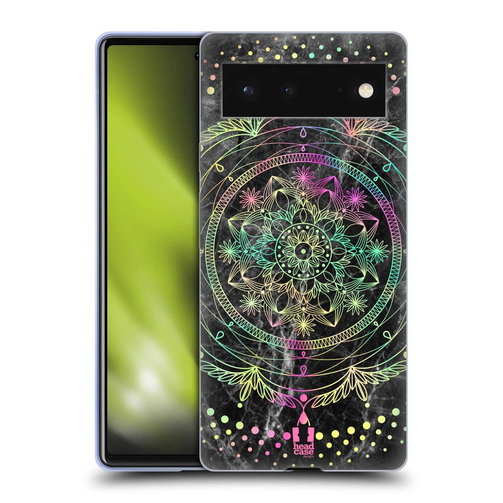 Pastel Marble & Mandala Soft Gel Phone Case for Google Pixel 6 - Protective Slim Cover with Artistic Design for Women & Teens - Perfect for Everyday Use, Work & School