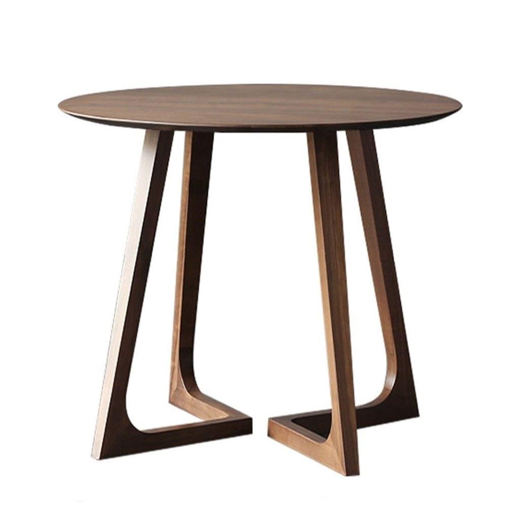 Modern Round Coffee Table - Small Walnut Side Table for Sofa, Balcony, Reception - 60x60x60cm - Minimalist Design for Living Room, Office & Lounge Decor