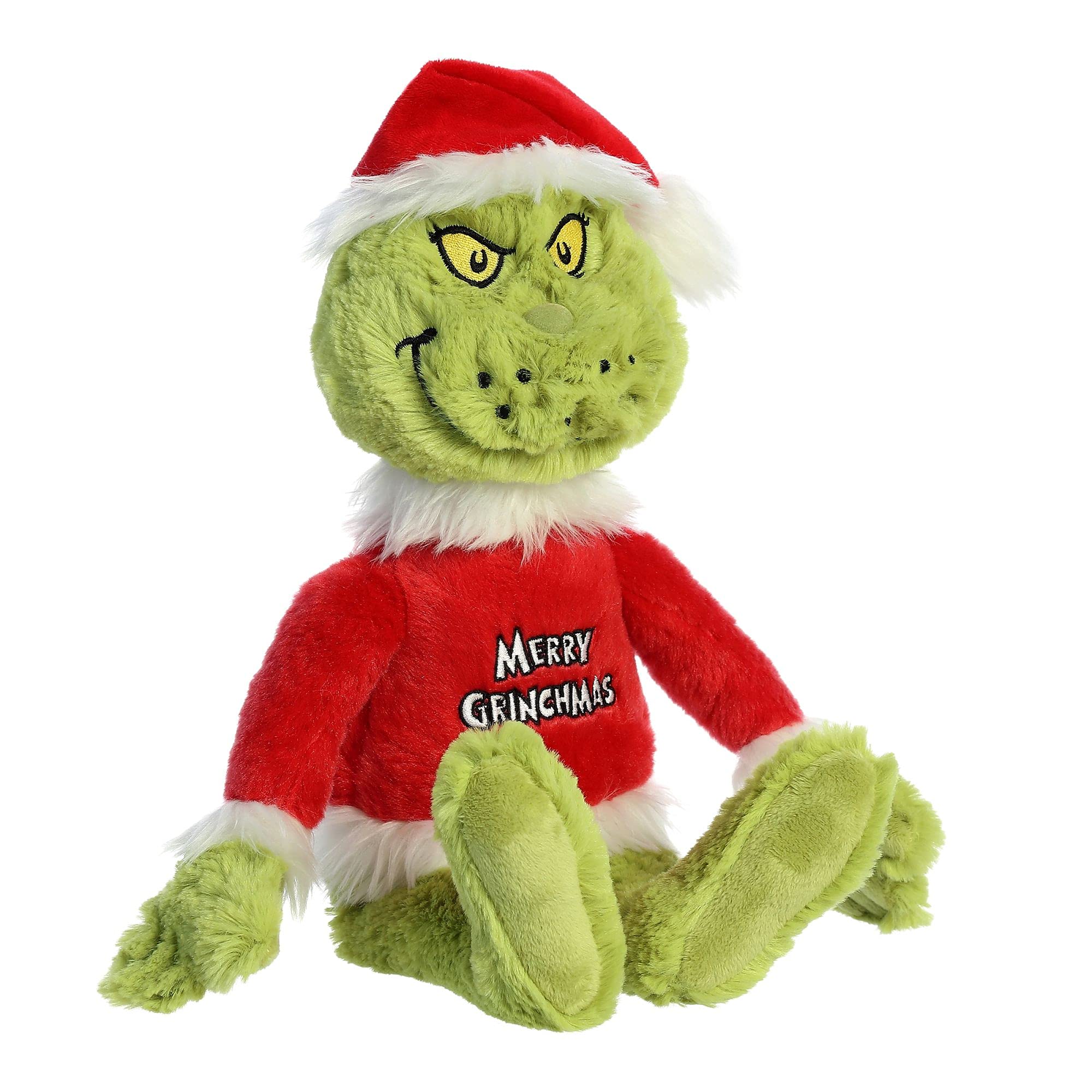 Officially Licensed Dr. Seuss The Grinch Stuffed Animal - 16 Inch Green Plush Toy for Christmas Decor & Gift (Merry Grinchmas Collection) | Perfect for Holiday Decorations, Kids Bedroom & Christmas Storytelling