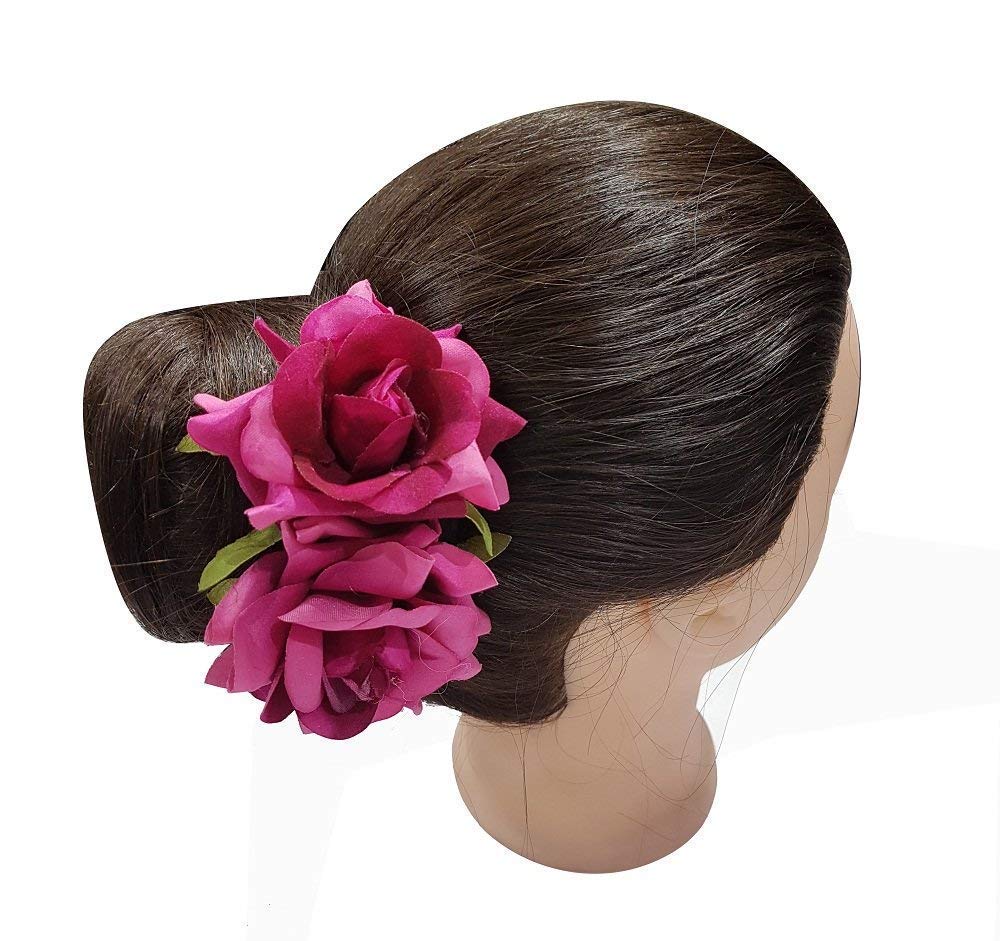 Ekan Bridal Rose Flower Juda Hair Pins - Elegant Wedding Hair Accessories for Women (Pack of 1) | Perfect for Bridal, Prom, and Special Occasion Hairstyles