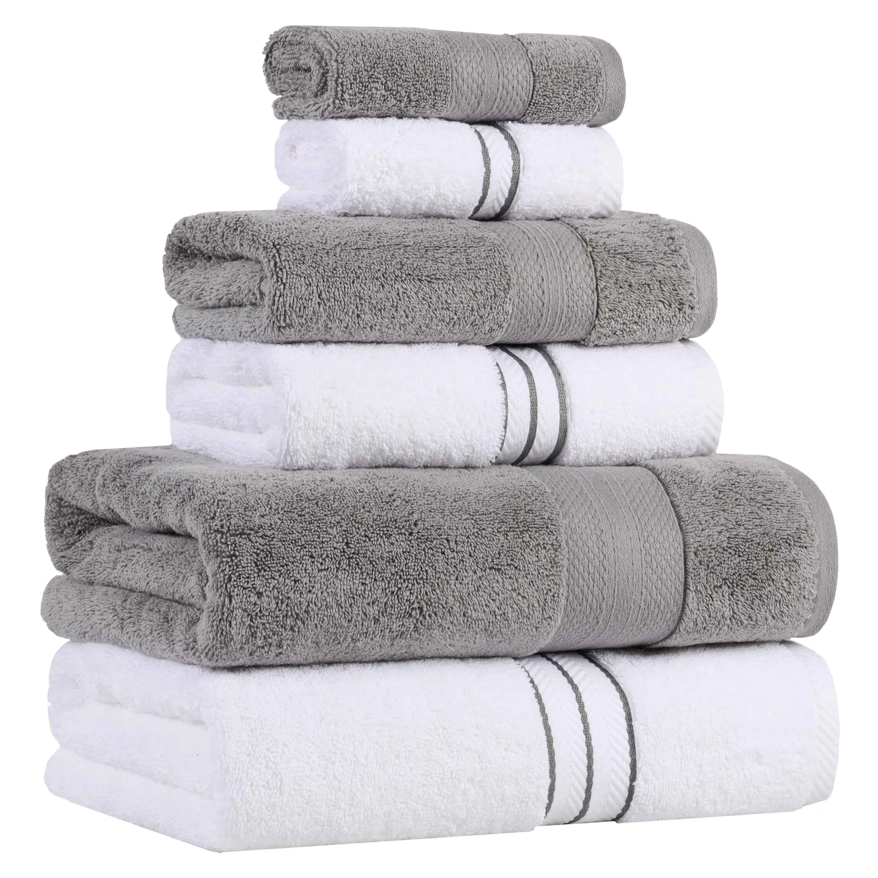 6-Piece Ultra Soft Turkish Cotton Towel Set - Bath, Beach & Spa Luxury Towels for Home & Travel