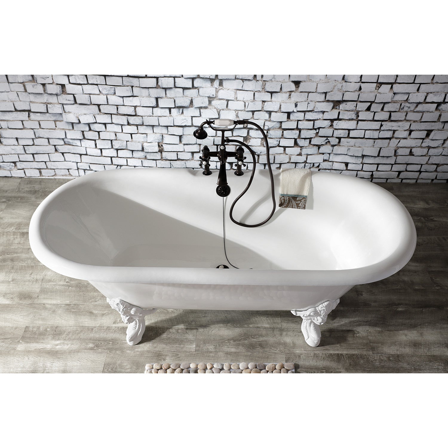Vintage Clawfoot Tub Faucet with Hand Shower - Oil Rubbed Bronze 3-Handle 2-Hole Deck Mount Bathroom Fixture for Classic & Modern Bathrooms