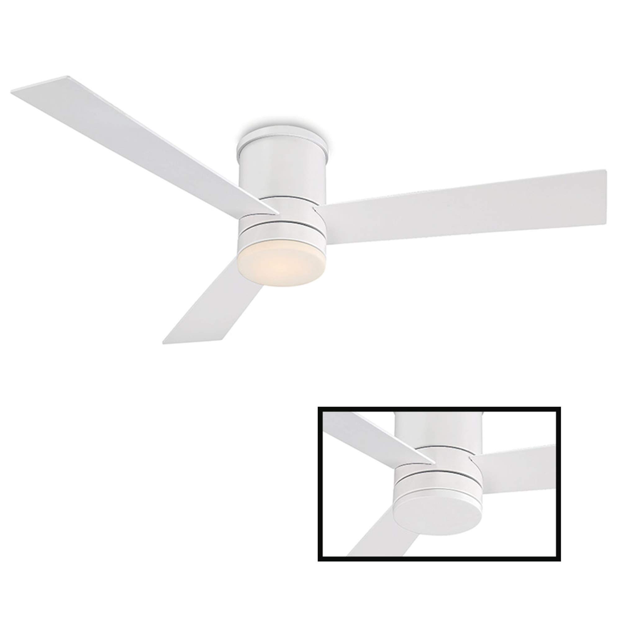 52in Axis Smart 3-Blade Flush Mount Ceiling Fan with 3000K LED Light & Remote Control - Works with Alexa, Google Assistant, Samsung Things, iOS & Android App - Perfect for Living Rooms, Bedrooms & Outdoor Spaces