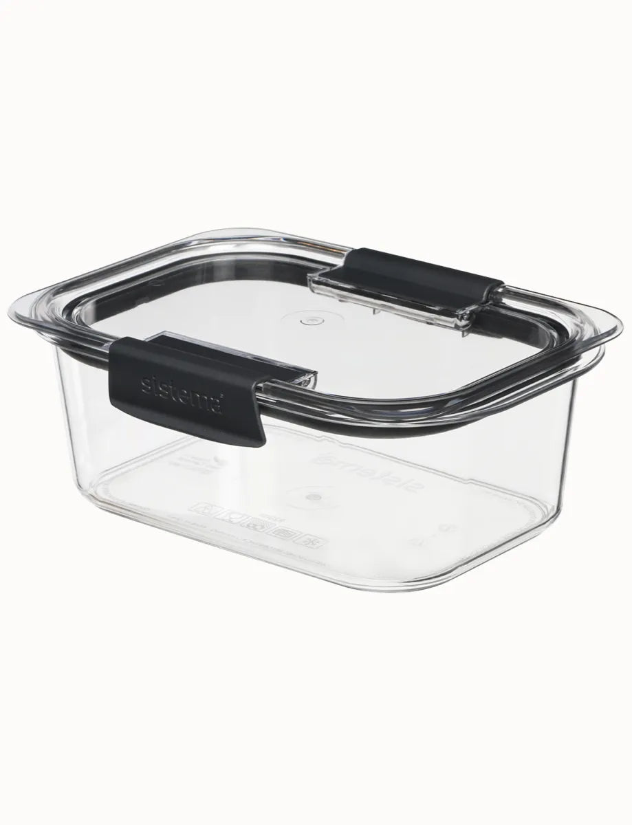 Sistema Brilliance Leak Proof Food Storage Containers - Airtight BPA-Free Kitchen Organizers for Meal Prep, Leftovers & On-the-Go Lunches