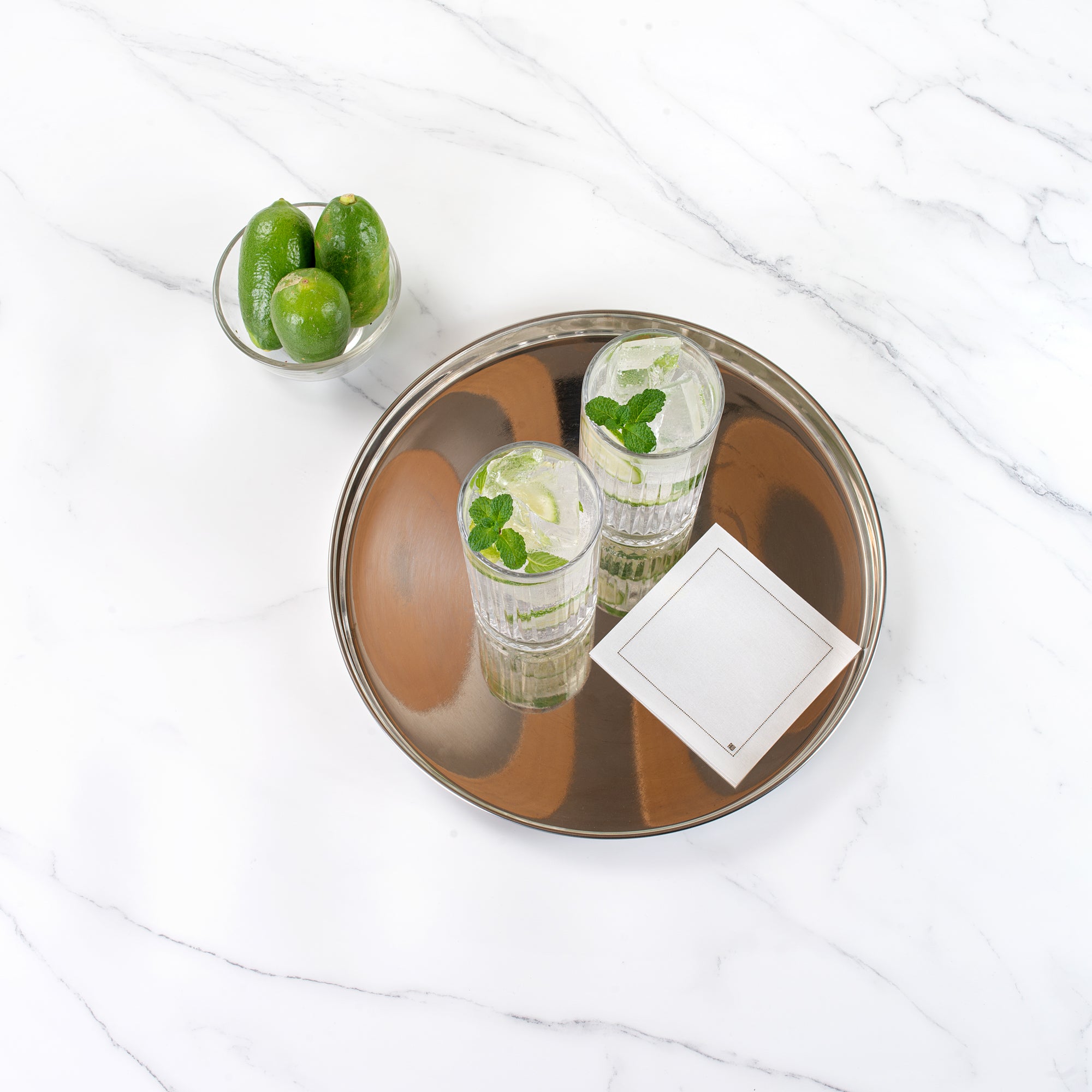 Premium Stainless Steel Serving Tray with Mirror Finish - 12.5