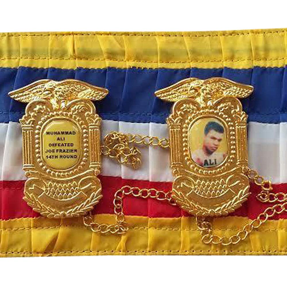 Muhammad Ali Ring Magazine Exact Replica Boxing Belt with Metal Plates - Authentic Heavyweight Championship Belt for Adults | Boxing Memorabilia, Collector's Item, Costume Accessory