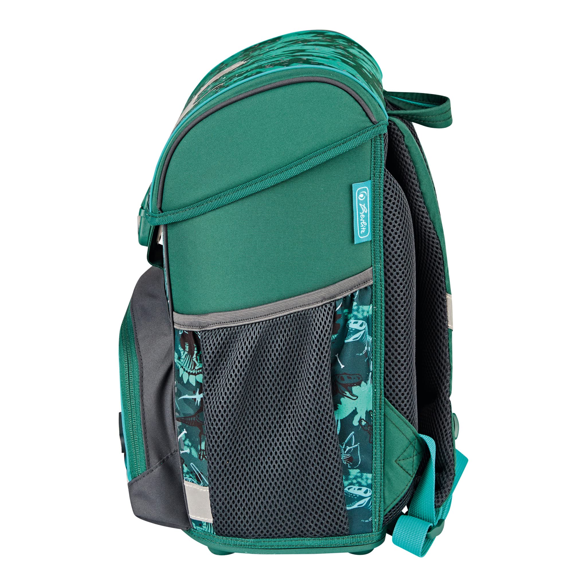 Herlitz Loop Plus Green Rex School Backpack for Kids - Lightweight, Durable & Ergonomic Design - Perfect for Elementary Students, Day Trips & Outdoor Adventures