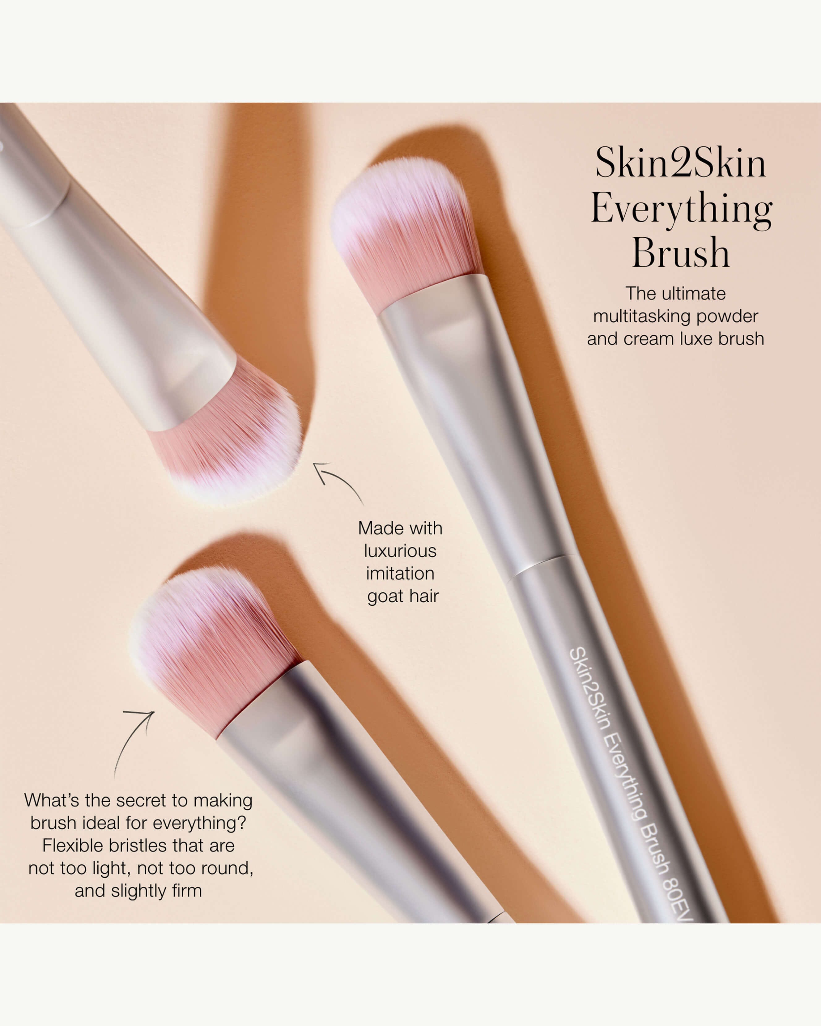 Skin2Skin Everything Brush - Professional Makeup Brush Set for Flawless Foundation, Blending & Contouring | Perfect for Everyday Makeup, Travel & Professional Use