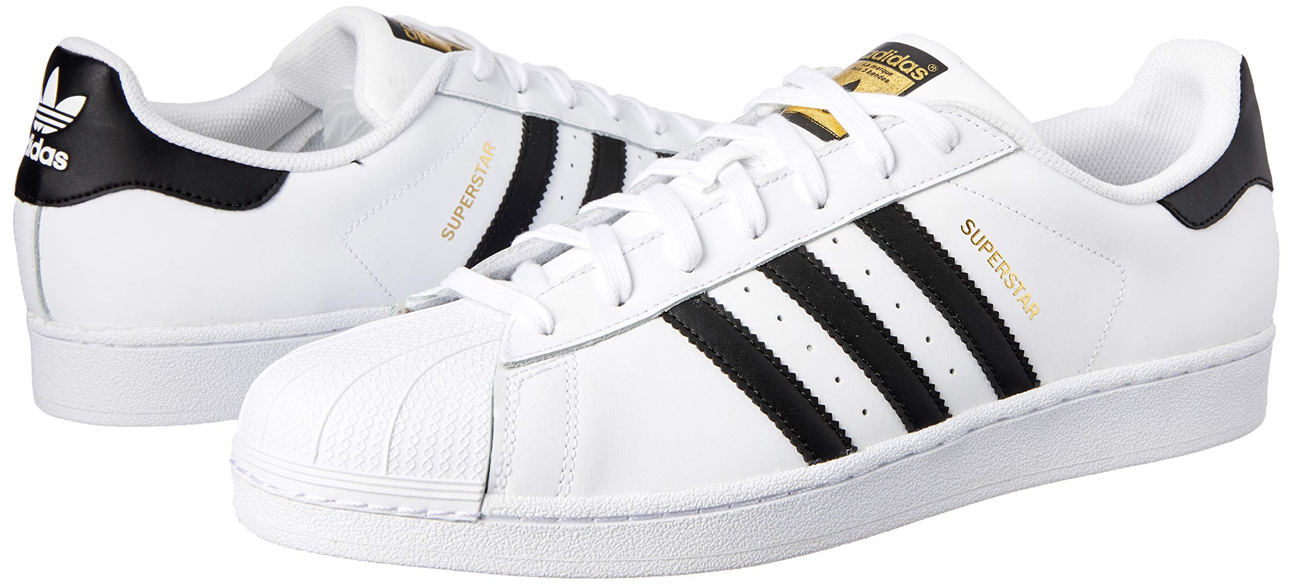 Adidas Superstar Unisex Sneakers - White/Black Basketball Shoes for Men & Women - Size 10.5 UK (45 1/3 EU) - Perfect for Casual Wear, Street Fashion & Sports Activities