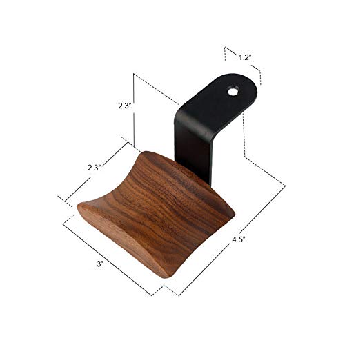 Premium Walnut Wood Headphone Stand - Under Desk Mount Hook for Audio, Studio & Gaming Headphones | Space-Saving Headset Hanger Holder with Tape for Desk & Tabletop Organization | Perfect for Home Office, Gaming Setup & Studio Use