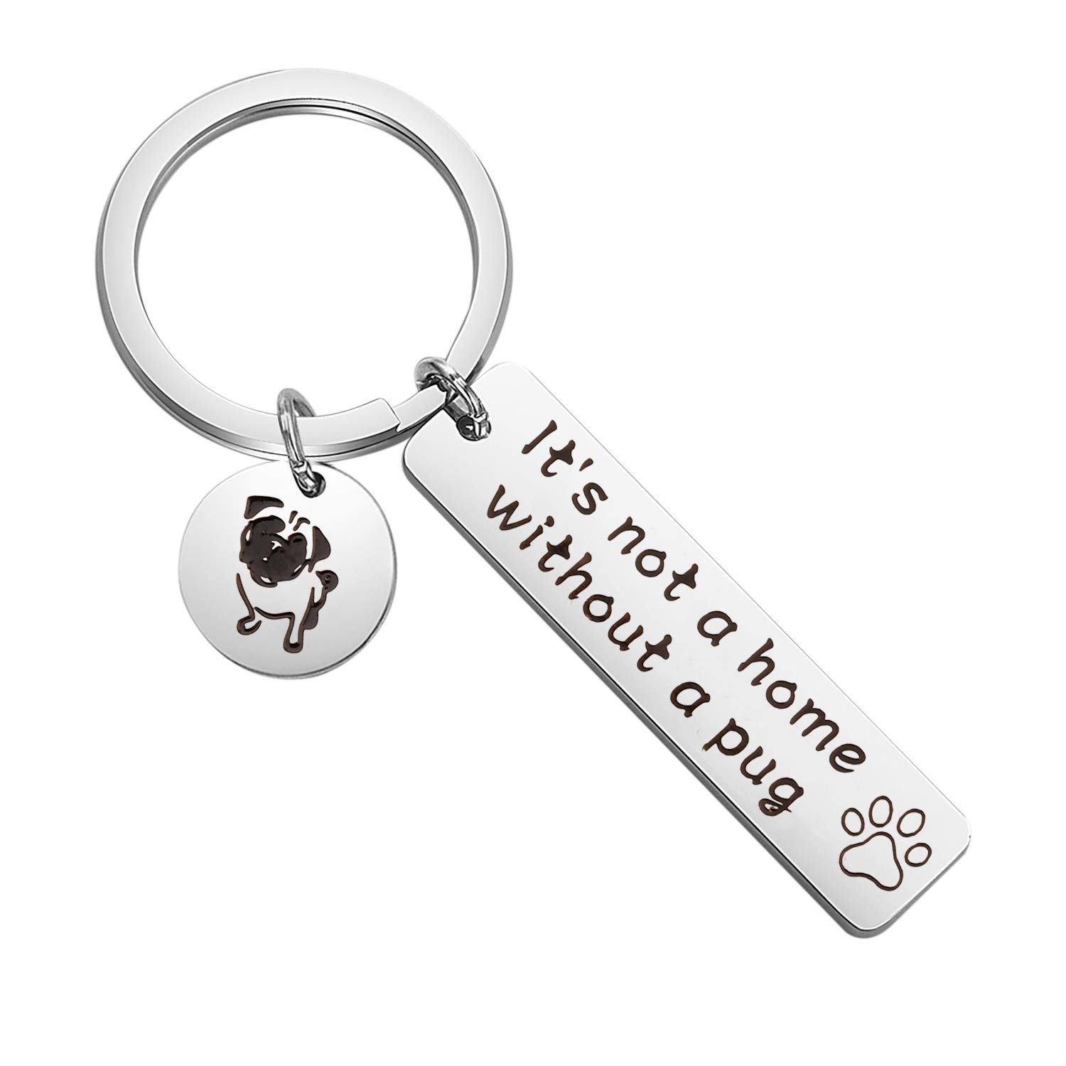 CYTING Dog Lover Keychain - Perfect Gift for Dog Moms & Dads - 'It's Not A Home Without A Dog' Engraved Charm - Great for Birthdays, Holidays & Pet Lovers