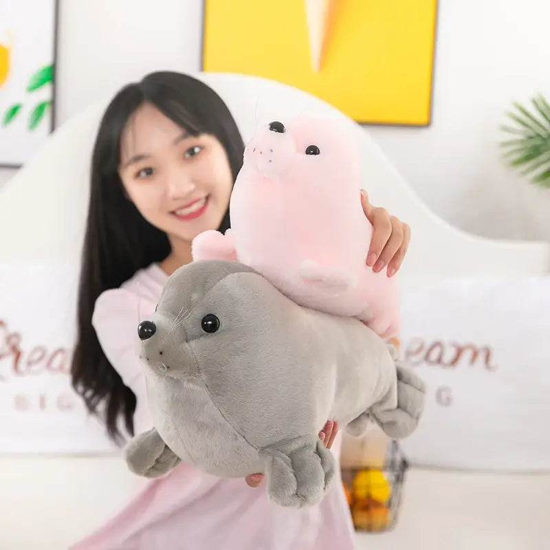 Adorable Kawaii Baby Seal Plush Toy - Soft Stuffed Animal for Kids, Gifts, Nursery Decor & Cuddling