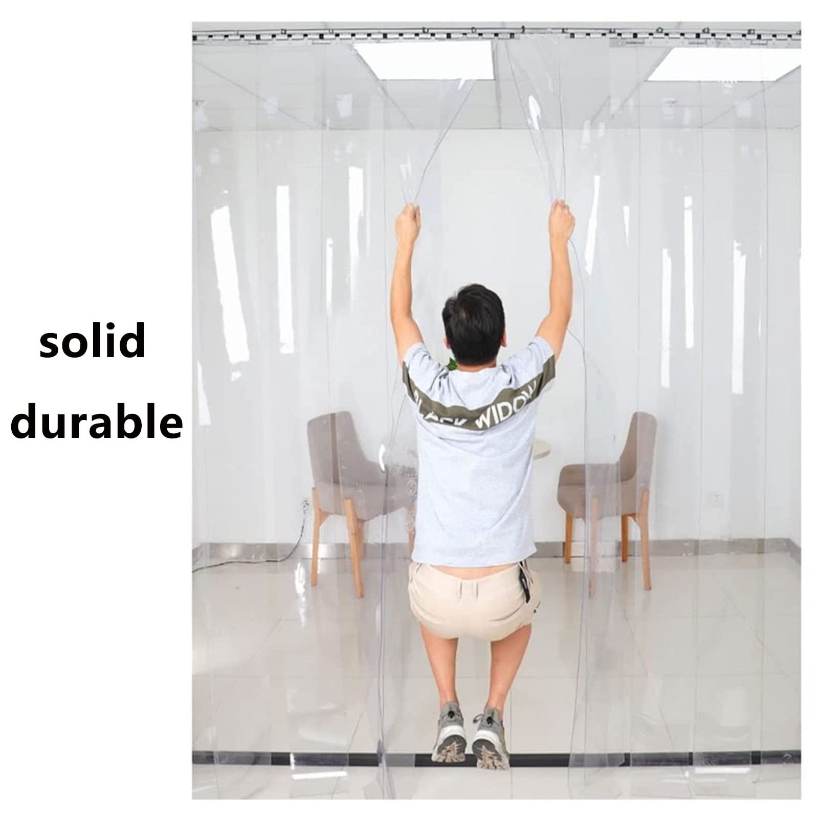 Clear PVC Strip Curtain - 90x210cm (35.43x82.68in) Waterproof Vinyl Door Partition for Garage, Warehouse & Commercial Use - Heavy Duty Plastic Slat Curtain for Temperature Control & Pest Prevention