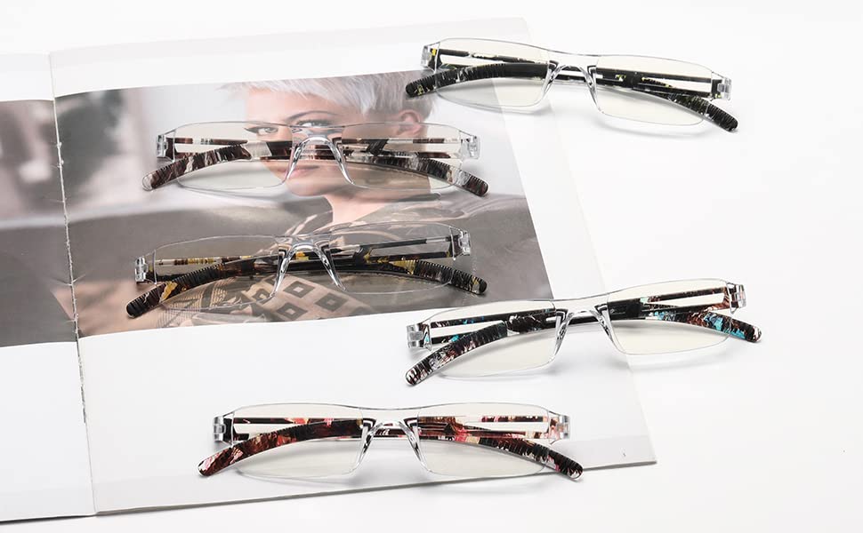 Viseng 3-Pack Blue Light Blocking Reading Glasses for Men & Women - Fashionable Rectangular Frame +1.5 Magnification - Perfect for Computer Work, Gaming & Screen Time Protection