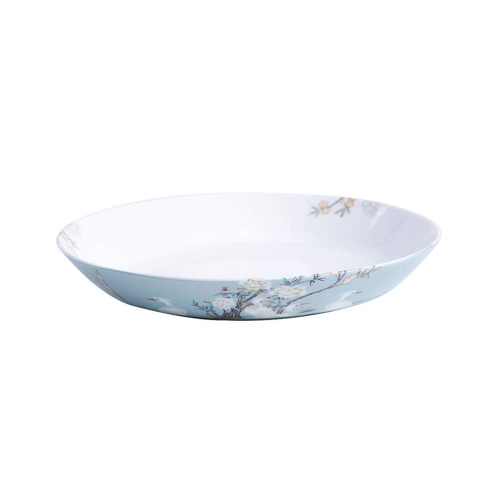 Premium MZXUN European Hand-Painted White Crane Bone China Dinner Plate - Elegant 1-Piece Ceramic Dish for Rice, Soup & Fish | Perfect for Fine Dining, Restaurants & Home Entertaining