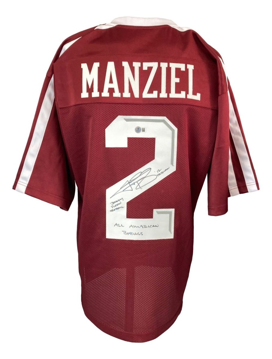Johnny Manziel Texas A&M Signed Authentic College Football Jersey with 3 Inscriptions - BAS ITP Certified - Perfect for Collectors, Sports Memorabilia Displays & Aggies Fans Gifts