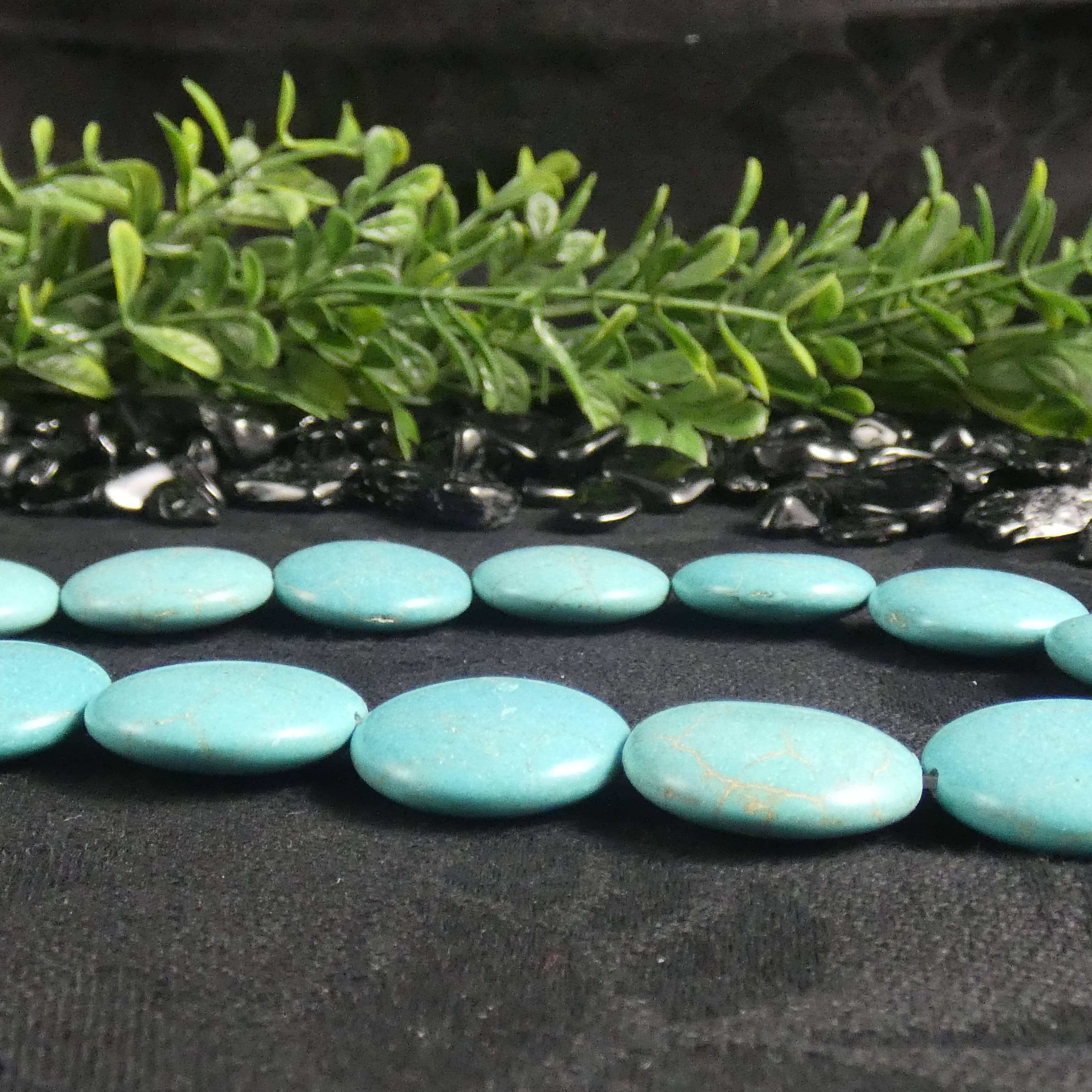 Blue Magnesite Flat Round Beads Strands (20mm) for Jewelry Making, DIY Bracelets & Necklaces - Natural Stone Beads for Crafting & Spiritual Healing