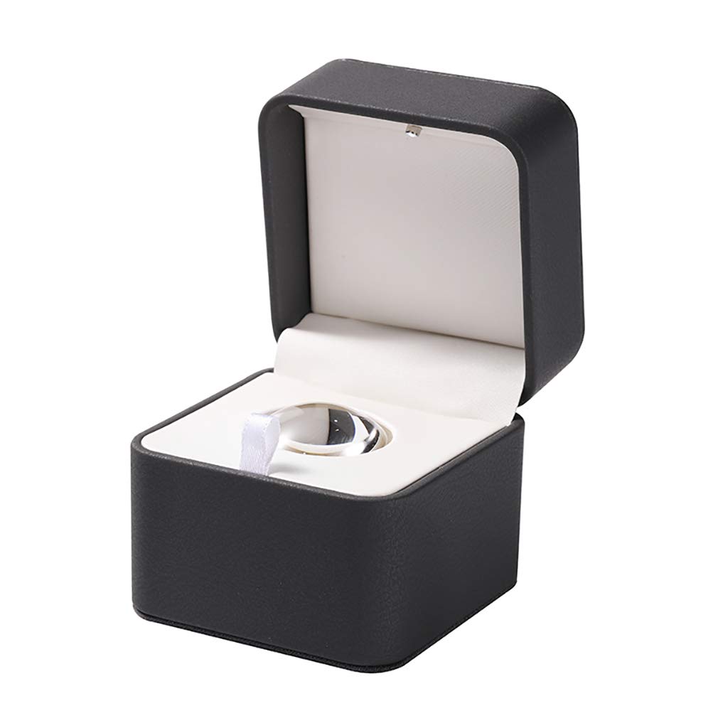 Premium PU Leather LED Magnifier Ring Box - Elegant Jewelry Display Case for Engagement Rings & Diamond Storage | Perfect for Proposals, Valentine's Day Gifts & Jewelry Collectors | Ideal for Romantic Surprises, Wedding Proposals & Jewelry Organization
