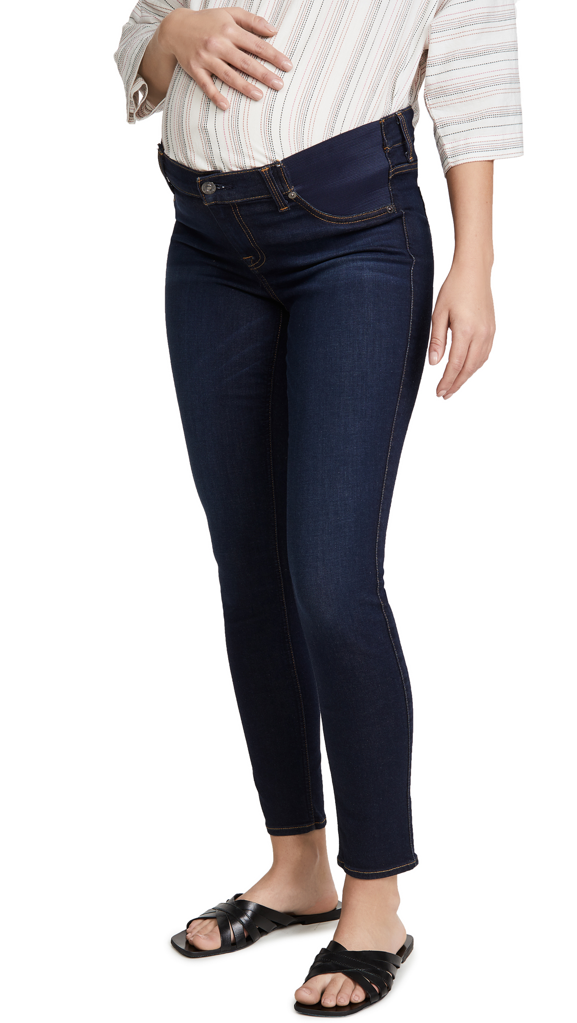 7 For All Mankind Women's The Ankle Skinny Maternity Jeans - Stretch Comfort Fit for Pregnant Women | Perfect for Work, Casual Outfits & Everyday Wear