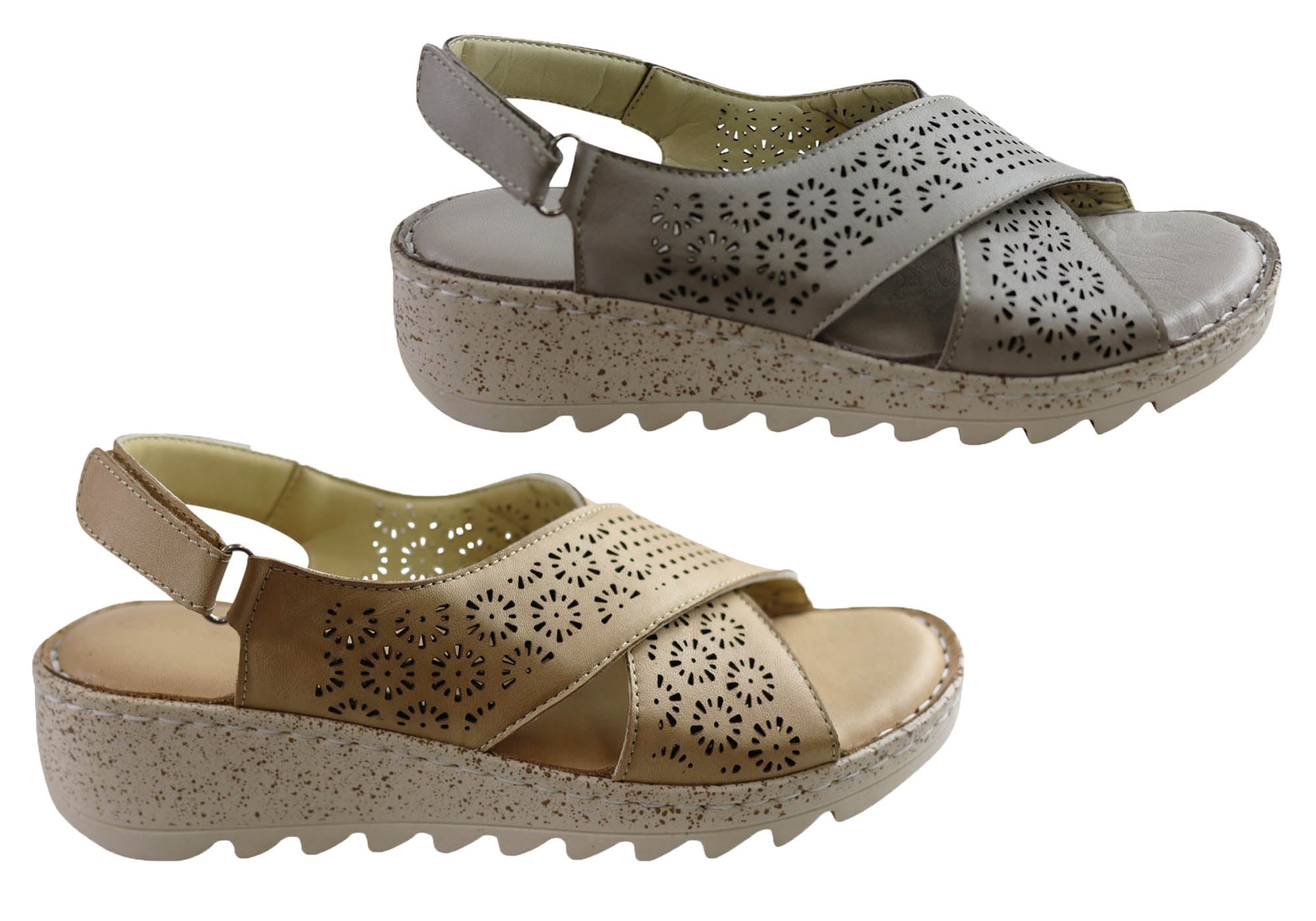 Orizonte Anthea Women's Comfortable European Leather Sandals - Perfect for Summer, Beach, and Casual Outings