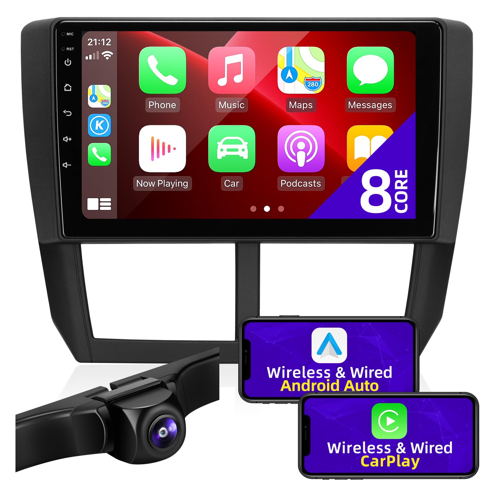 Wireless Android Auto & Apple CarPlay Car Stereo for Subaru Forester/Impreza/WRX (2008-2012) - 8-Core 7