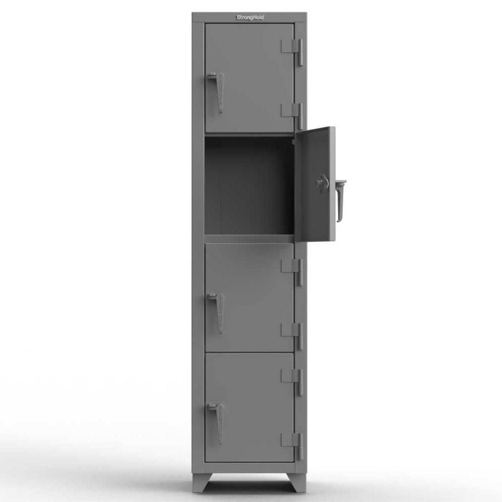 Extra Heavy Duty 14 Gauge 4-Tier Steel Locker - Durable School, Gym & Workplace Storage Solution for Clothes, Books & Equipment
