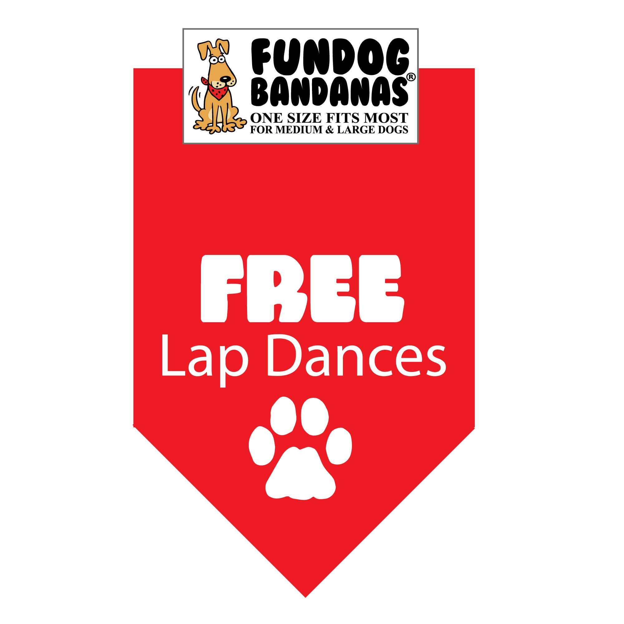 Free Lap Dances Dog Bandana - Adjustable One Size Fits Most Medium to Large Dogs, Red Pet Bandana for Playful Outings & Costume Parties