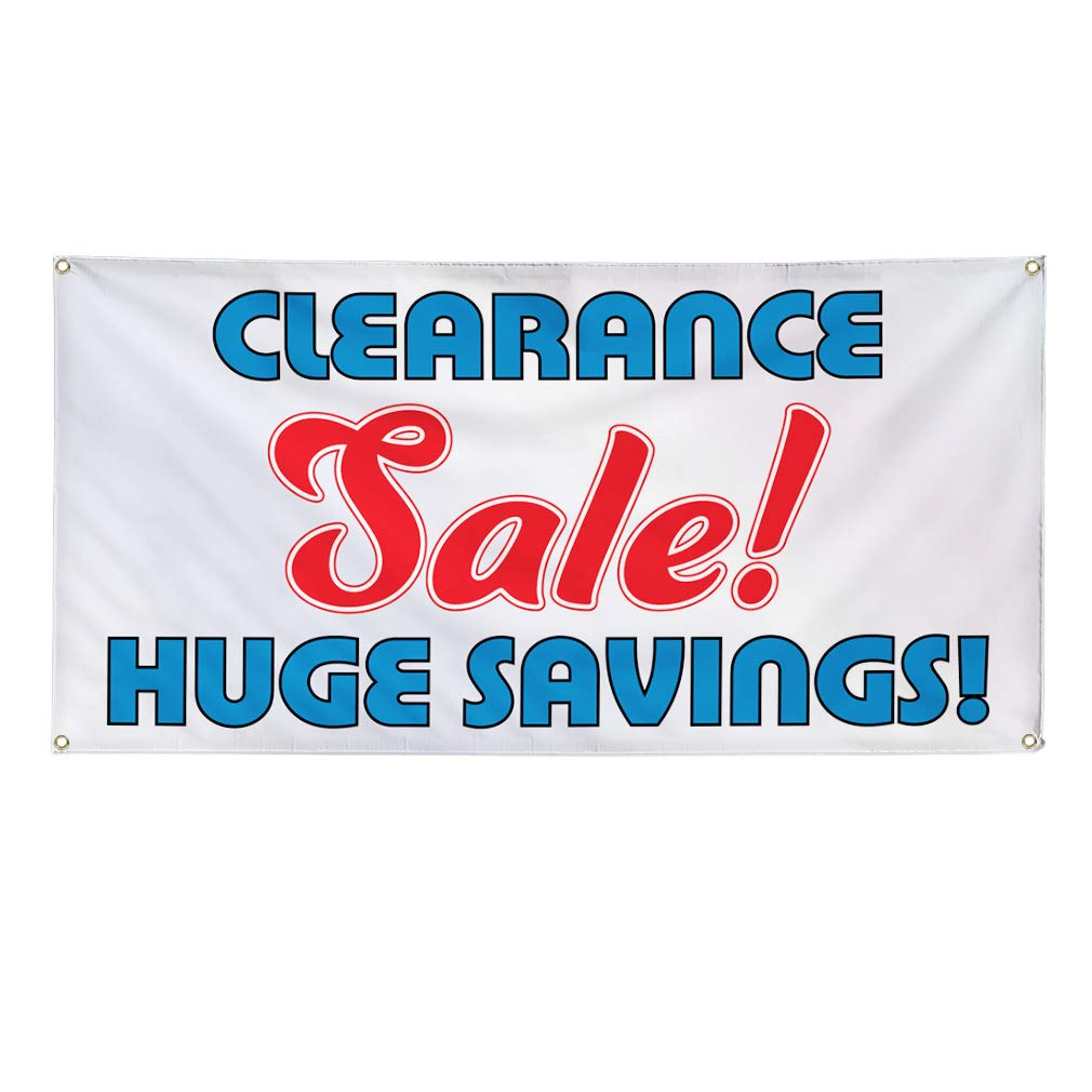 Vinyl Banner - Multiple Sizes (24x36 Inches) | Weatherproof Outdoor Business Sign with 4 Grommets | Clearance Sale & Huge Savings | Perfect for Yard Sales, Industrial Use & Outdoor Advertising