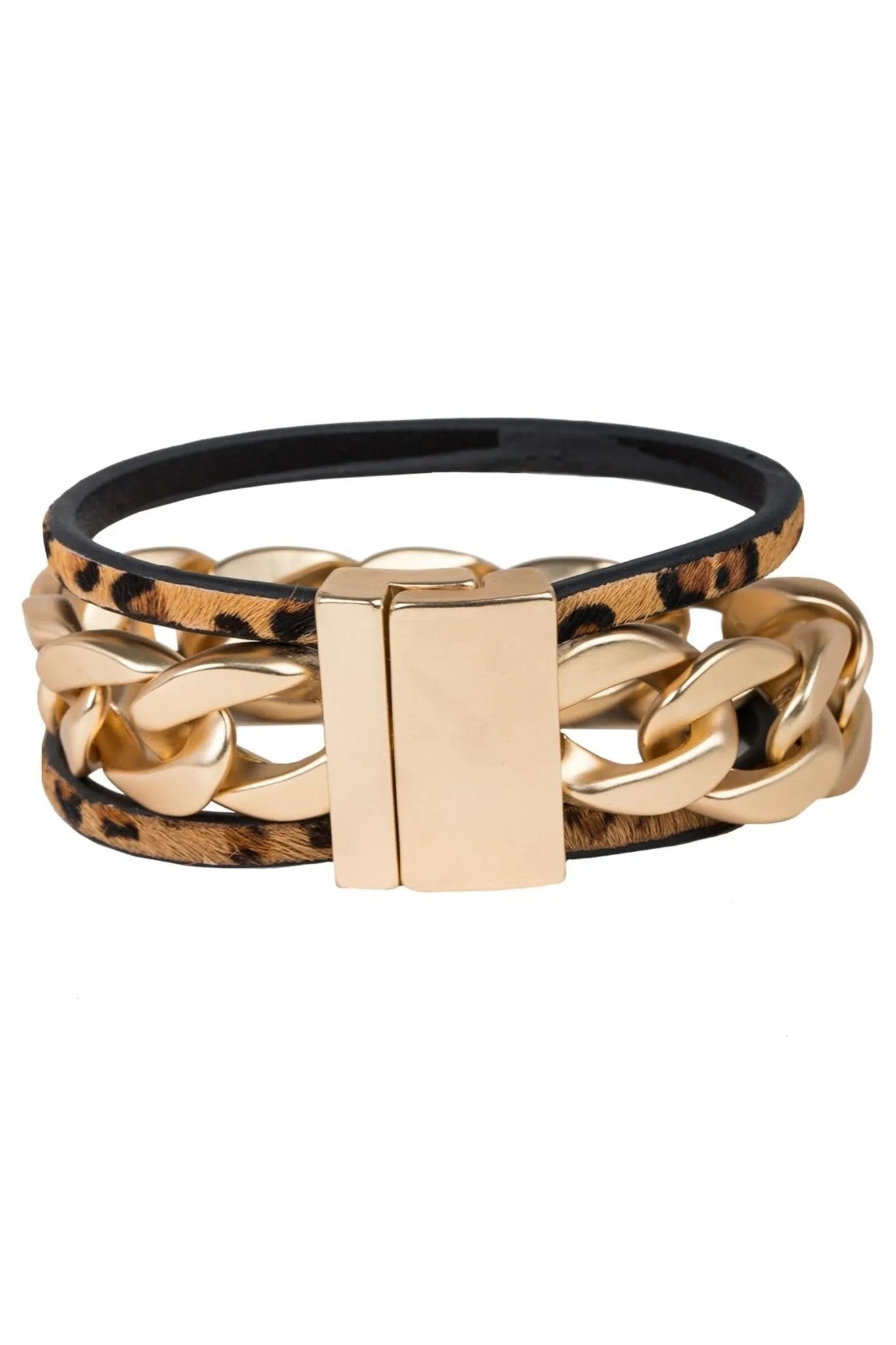 Stylish Metal Chain Link Leather Bracelet for Men & Women - Trendy Unisex Fashion Accessory for Casual Wear, Parties & Gifts