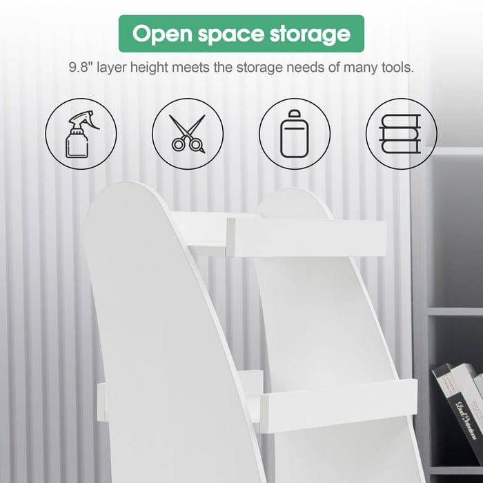 4-Tier Salon Rolling Utility Cart with Wheels - Mobile Storage Organizer for Hair Stylists, Nail Techs & Beauty Professionals - Perfect for Salon, Spa, Home & Office Use