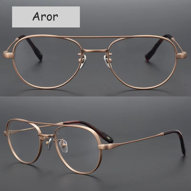 Aror Women's Full Rim Oval Double Bridge Titanium Eyeglasses Frame - Lightweight & Durable for Work, Reading & Fashion (Model 491217)