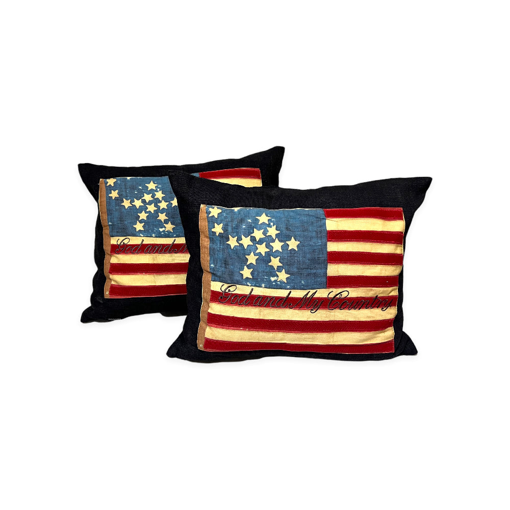 American Flag Throw Pillow Cover - Patriotic Decor for Sofa, Bed, Couch | USA Flag Design Home Decor for Living Room, Porch & Outdoor Use