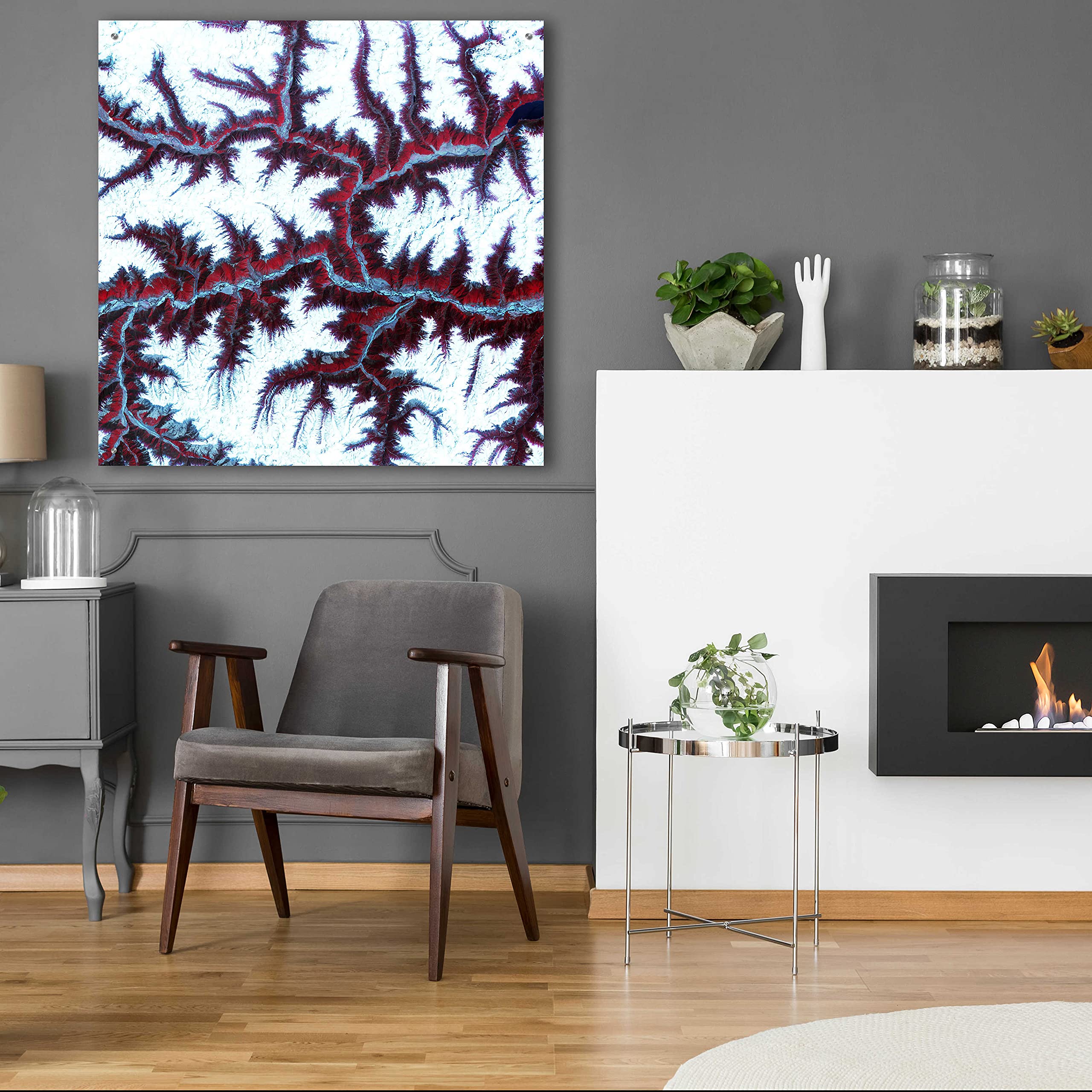 Epic Art 'Earth as Art: Himalayas' Acrylic Glass Wall Art - 36x36 Inch Modern Home Decor for Living Room, Bedroom & Office - Stunning Landscape Photography Print for Contemporary Interior Design