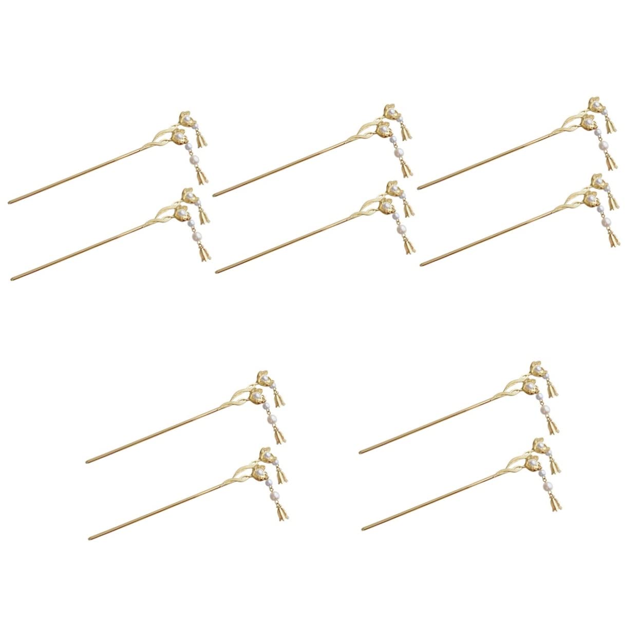 FOMIYES 10 Pcs Pearl Hair Clips for Women - Elegant Floral Hairpins with Alloy Decorations, Bridal Hair Accessories, Chinese Hair Sticks for Girls & Women | Perfect for Weddings, Parties, and Daily Styling