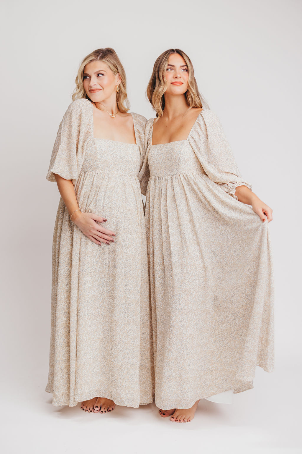 Elegant Mona 'Love Story' Maxi Dress - Bump Friendly & Inclusive Sizing (S-3XL) | Perfect for Maternity, Weddings & Special Occasions