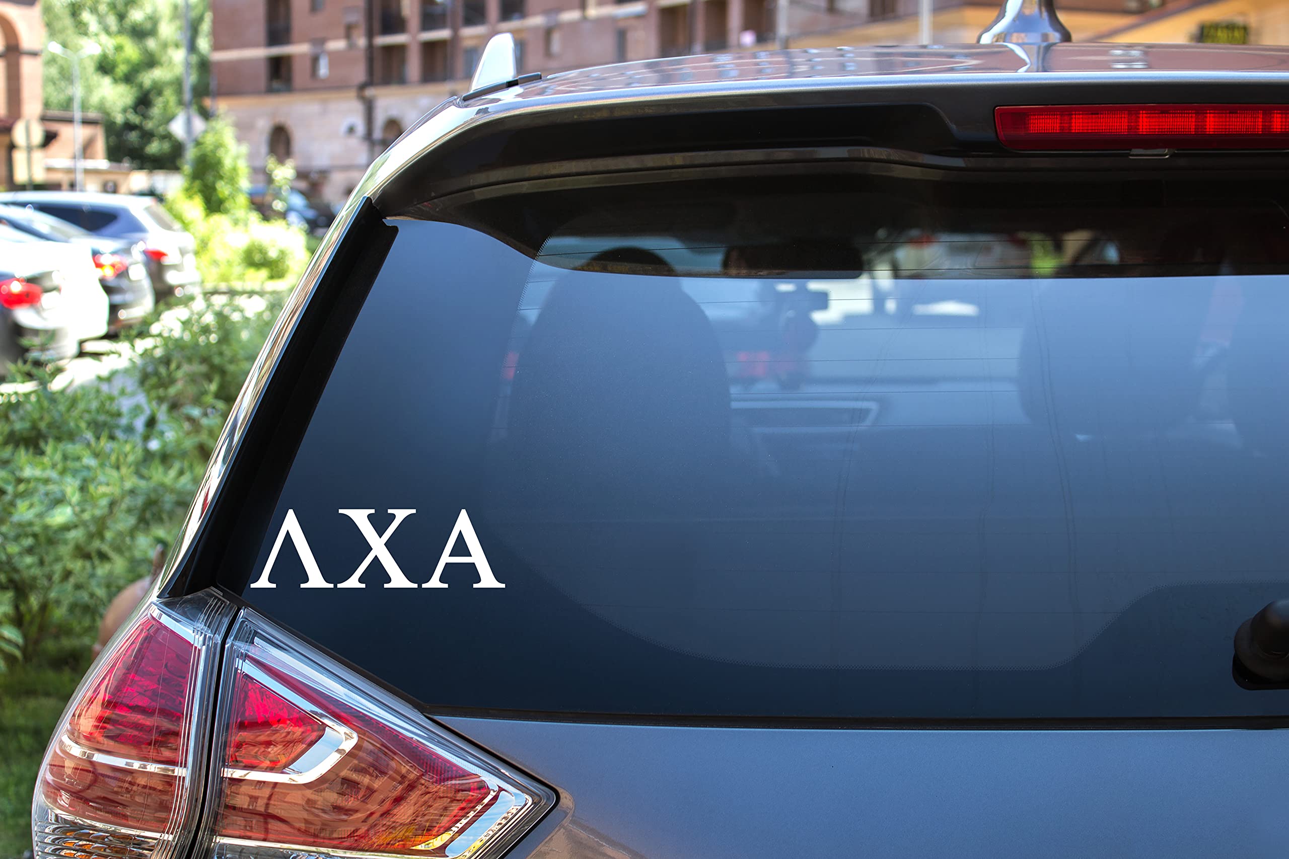 Lambda Chi Alpha Greek Fraternity Vinyl Sticker Decal - 2.5 Inch White College Frat Decorative Sticker for Laptops, Water Bottles & Greek Life Accessories