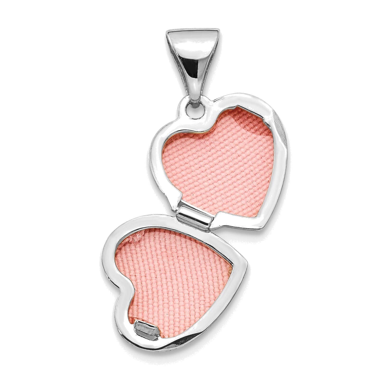 14K White Gold Heart-Shaped Scrolled Locket Necklace - Bonyak Jewelry - Perfect for Valentine's Day Gifts, Anniversary Presents & Romantic Occasions