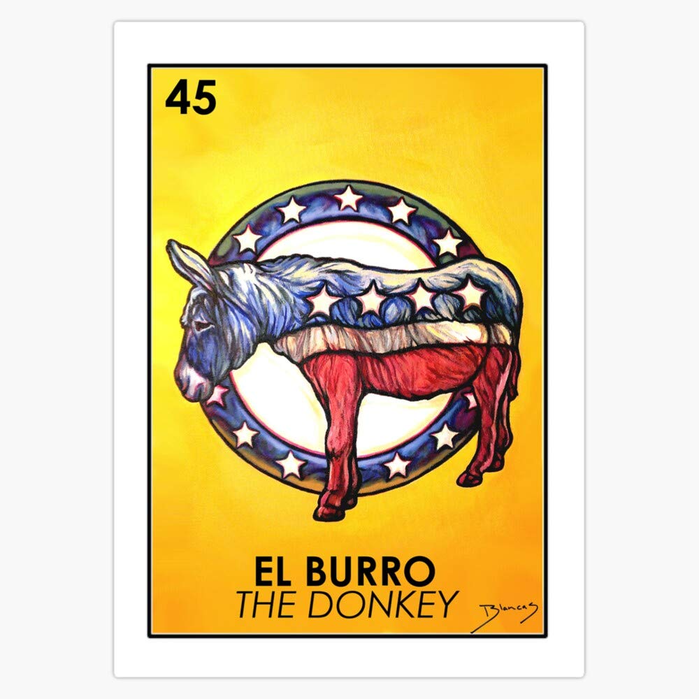 El Burro - The Donkey - Loteria Vinyl Bumper Sticker Decal - Waterproof 5 Inch Car Sticker - Perfect for Cars, Laptops, Water Bottles & Party Decorations