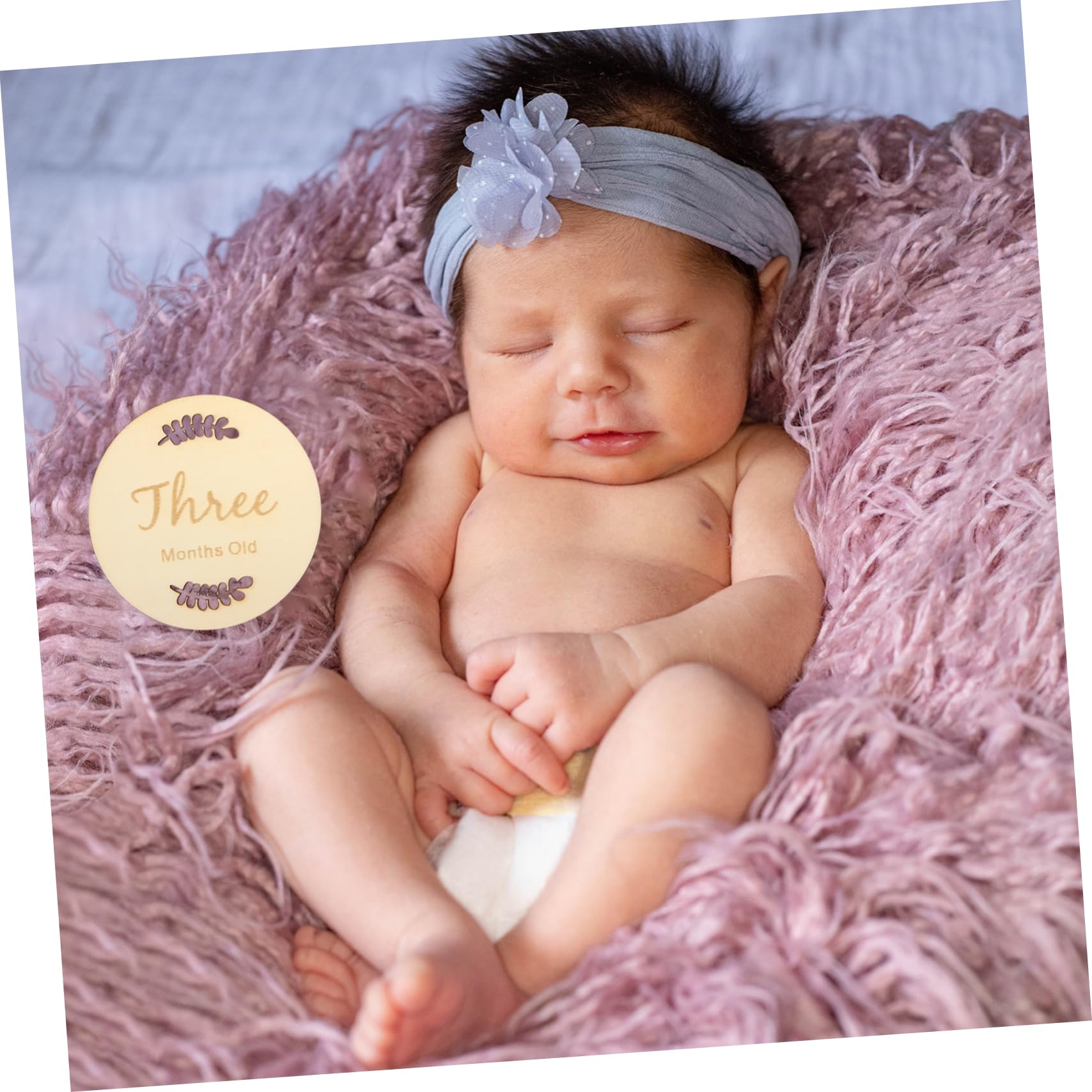 FAVOMOTO Baby Announcement Sign Set - Newborn Milestone Cards, Wooden Birth Announcement & Baby Shower Decor for Infants (Month/Day) | Perfect for Gender Reveals, Newborn Photos & Nursery Decor