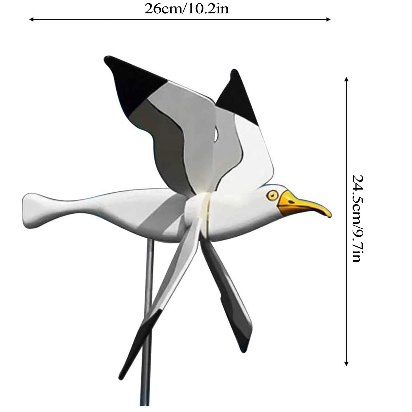 Decorative Seagull Look Windmill Pinwheel for Outdoor Garden, Lawn, Patio & Backyard - Farmhouse & Summer Decor | Perfect for Courtyard, Farmhouse, and Coastal Themed Landscapes