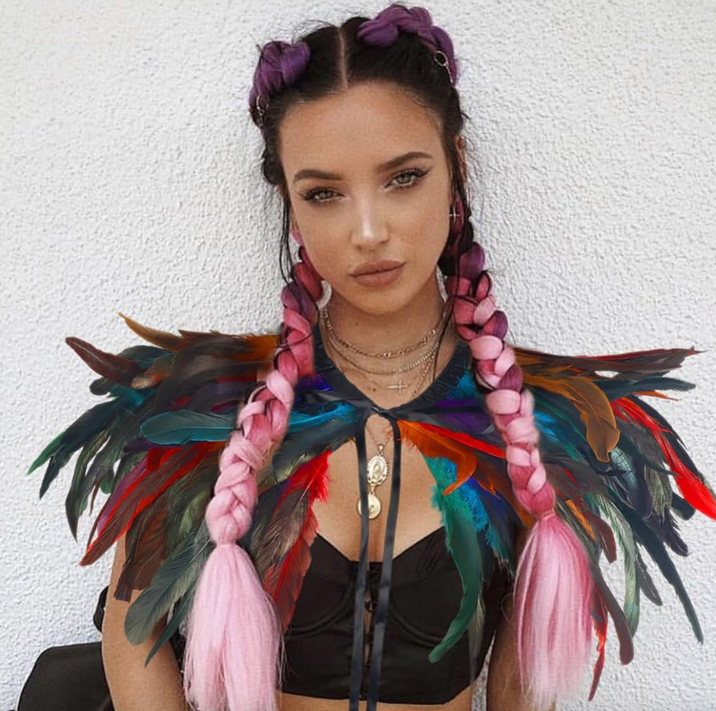 Feather Scarf for Women - Elegant Party Costume Accessory for Rave, Festival, Halloween & Carnival - Perfect for Dance Performances & Themed Events