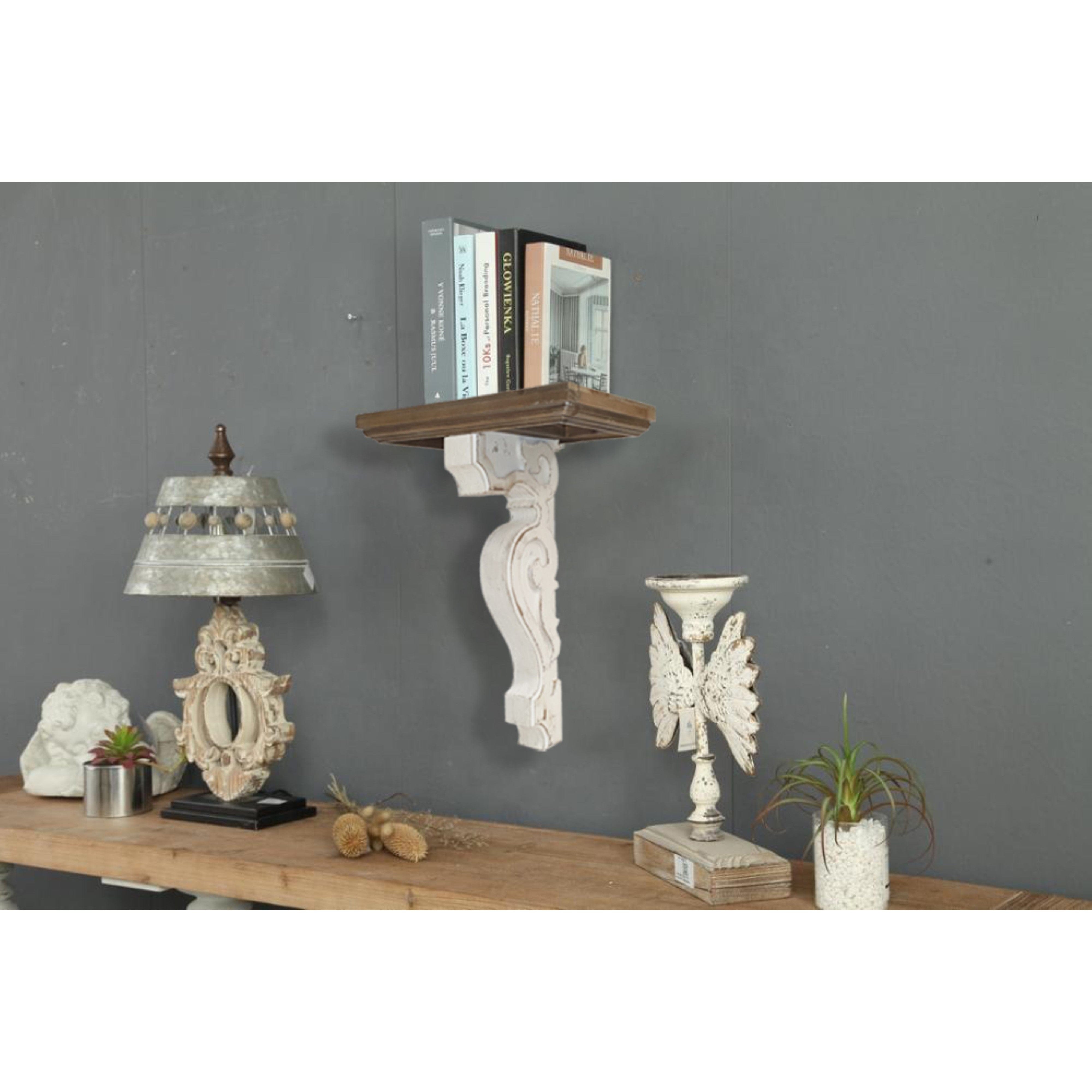 Urban Style™ Distressed White Wood Zane Display Shelf - Sturdy & Durable for Home Decor, Retail Stores, and Office Organization