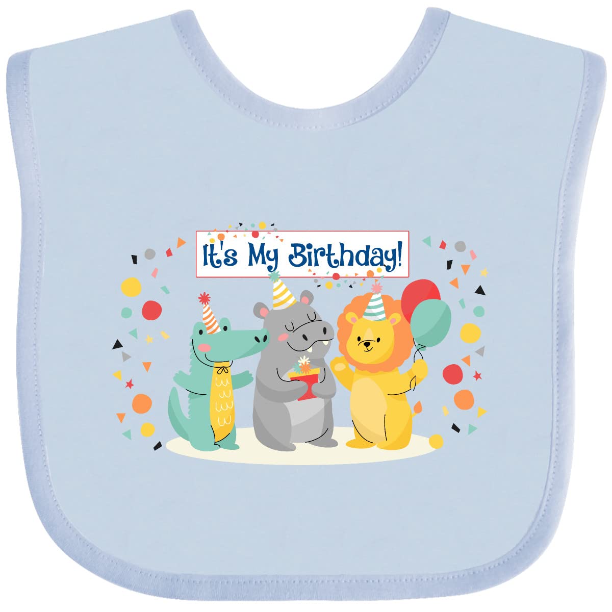 Inktastic It's My Birthday Baby Bib - Soft Cotton Adjustable Bib for Infants & Toddlers - Perfect for Birthday Parties, Celebrations & Everyday Use