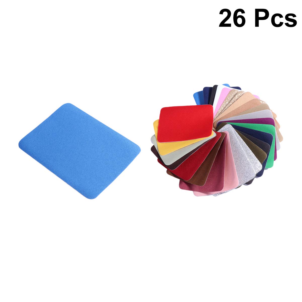 Exceart 26pcs Iron-On Repair Patches for Jeans & Clothing - Embroidered Denim Appliques for Jackets, Pants & DIY Crafts - Perfect for Denim Repair, Customization & Fashion Upcycling