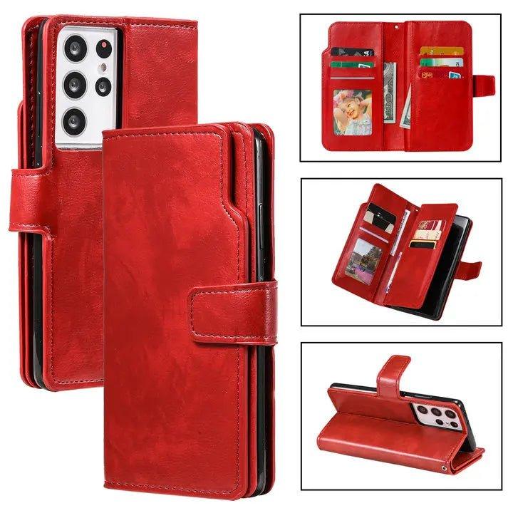 Samsung Galaxy S24 Plus Flip Wallet Case - Genuine Leather Book Style Cover with Card Slots & Stand Function for Daily Use & Travel