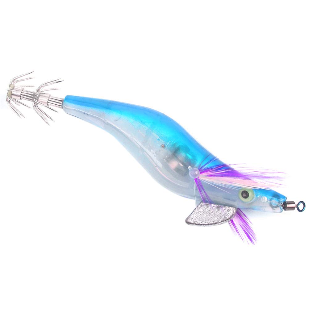 LANGM LED Fishing Lure with 2 Straight Hooks - Glow in Dark Bait for Night Fishing - Attracts Squid, Trout, Walleye & Bass - Saltwater & Freshwater Fishing Gear - Perfect for Deep Sea, Lake & River Fishing Adventures